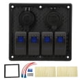 thumbnail image 1 of 4 Gang Bascule Interrupteur Panneau Conduit Étanche Double Port de Charge USB 1224v DC 4.8A pour RVs YachtsBlue, 1 of 11
