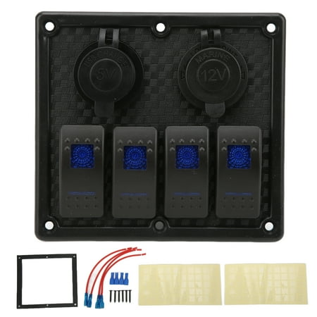 ANGGREK 4 Gang Rocker Switch, Boat Rocker Switch Waterproof IP66 For ...
