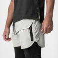thumbnail image 2 of RYDCOT Men's Workout Running Shorts Quick Dry Active 5 Inches Shorts with Zipper Pockets, Lightweight, Breathable White, 2 of 4