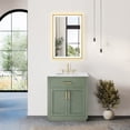 thumbnail image 3 of Ivy 30" Wood Vanity Set in Vintage Green and Carrara White Marble Top No Mirror, 3 of 14