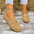 thumbnail image 2 of Women's Slip On Loafer Flats,Soft PU Flat Comfort Shoes All-Match Casual Daily Walking Shoes Khaki 6, 2 of 6