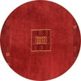 thumbnail image 1 of Ahgly Company Indoor Round Abstract Orange Modern Area Rugs, 3' Round, 1 of 4