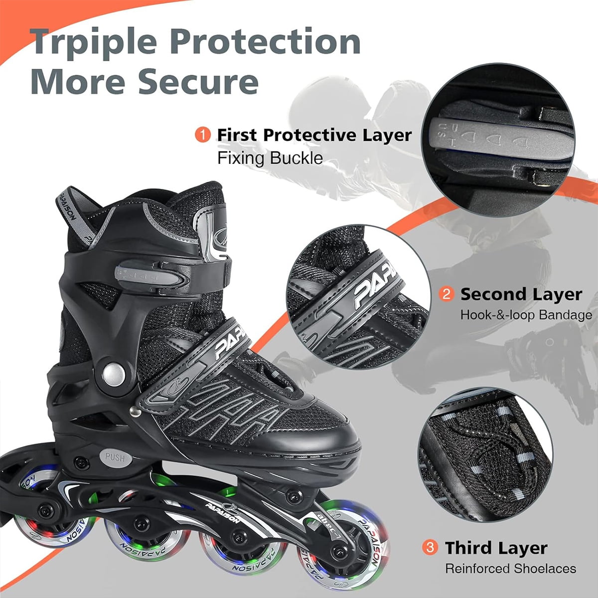 GIATUEE Light up Adjustable Roller Skates for Men Women, Inline Skates for Adult(XLarge)