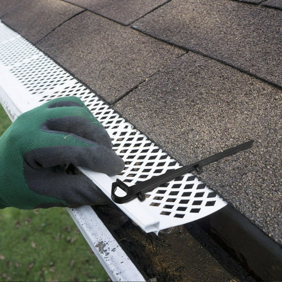 YUYUETIME 20Pcs Black ABS Gutter Guard Clip for Stable Installation and Gutter Maintenance 11.8x0.94x0.35in