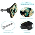 thumbnail image 3 of 4 Pcs Vintage Blue Butterfly Crystal Glass Drawer Knob Pull Handle Ergonomic Furniture Cabinet Handle for Kitchen Dresser Cupboard Wardrobe, 3 of 7