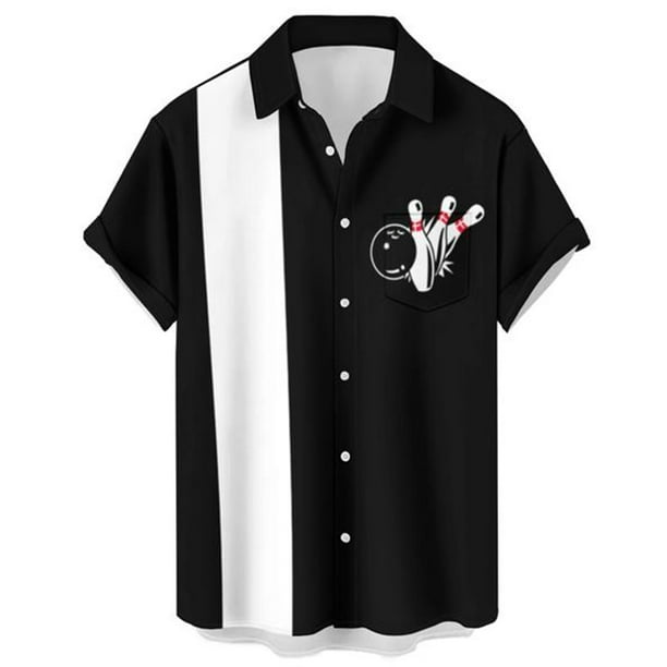 Camisas Retro Camisas Bolos Hombre Bowling Shirt Men Camisa De