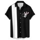 thumbnail image 1 of Camisa de bolos CURBODO, estilo hawaiano retro, para hombre, color blanco XL, 1 of 3