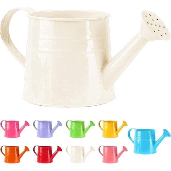 Metal Watering Can 1l Indoor Garden Watering Can With Fine Sprinkler Nozzle Small Rustproof Houseplant Watering Pot For Succulents (White)