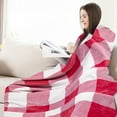 thumbnail image 5 of Qiweii Double-Sided Fleece Plaid Flannel Blanket Thick Warm Soft Printed Sofa Office Blanket Heavy Duty Gift for Home Travel, 5 of 6