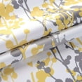 thumbnail image 4 of DriftAway Leah Abstract Floral Blossom Ink Painting Room Darkening Kitchen Tier Window Treatment, Set of Two, each 28"x36"+ 2" header (Yellow/Gray), 4 of 6
