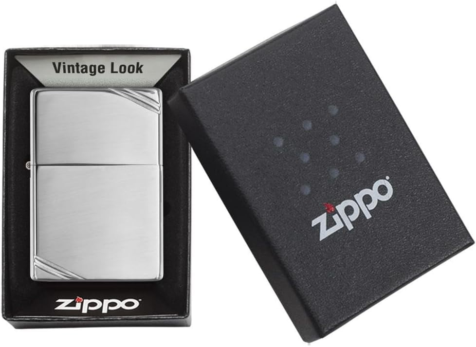 Zippo Personalized Chrome Windproof Lighter Custom Message Engrave (Vintage High Polish #260)
