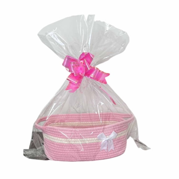 Inteprter Cesta de regalo hueca, cesta grande tejida para guardar cosas. Incluye cinta para envolver regalos. Ideal para regalar. Artesanía tres