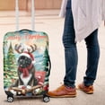 thumbnail image 4 of Merry Christmas Santa Reindeer Antlers Newfoundland Sleigh Xmas Winter Holiday Travel Luggage Cover Newfie Dog Lover Gifts Suitcase Dust Protective Decor - 00023, 4 of 5