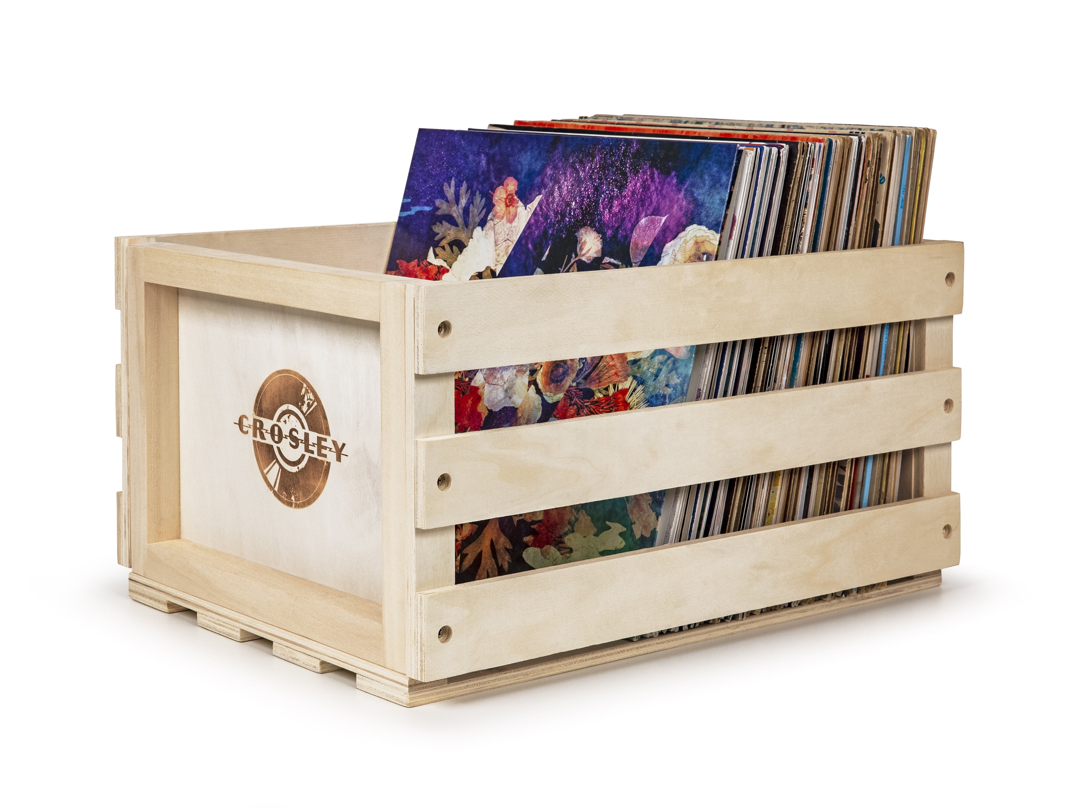 Record Crate Holds Over 50 Albums 100% Reclaimed Wood Vinyl