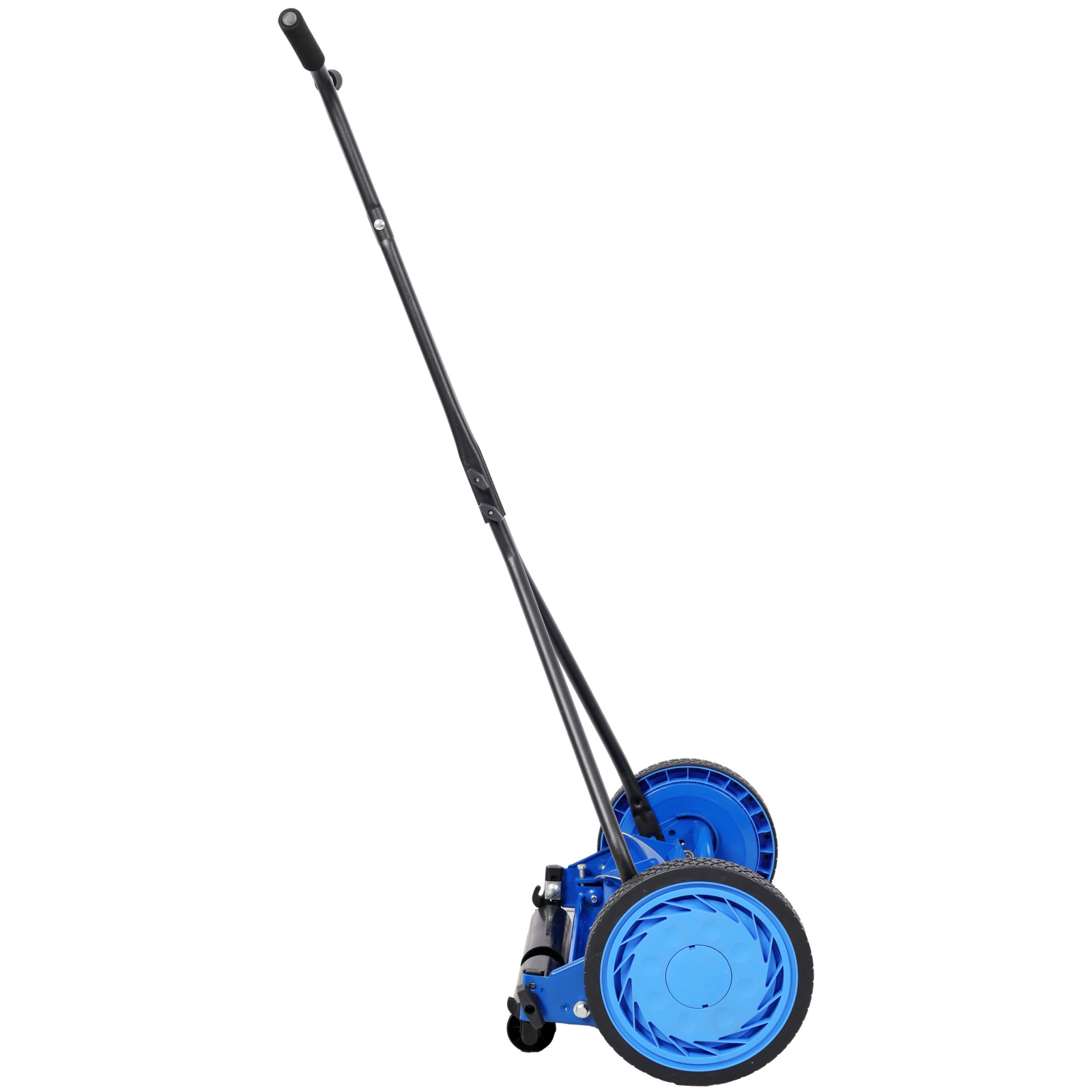 Deiokin 16in Push Reel Lawn Mower, 5-Blade Manual Grass Cutter with Adjustable Height, 10" Polymer Wheels for Small Yards