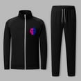thumbnail image 2 of guisaled Mens Tracksuit 2 Piece Outfits Running Sports Suits Long Sleeve Full Zip Stand Collar Drawstring Warm Up Sweatsuits Jogger Sets, 2 of 5