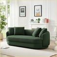 thumbnail image 4 of Modern French Boucle Sofa – Comfortable Living Room Couch with Solid Wood Frame, 85x32x28 Inches | Brown/Dark Green | Boucle | Solid Wood, 4 of 9