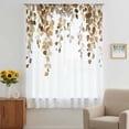 thumbnail image 3 of Orange Eucalyptus Leaves Sheer Curtains 63 Inches Long, Weeping Spring Botanical Summer Light Filering Curtains, Breathable Simi Curtain Privacy Drapes for Living Room Bedroom Window Treatment, 3 of 9