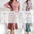 thumbnail image 3 of Bxsruta Womens Long Sleeve Midi Dress Ribbed Crew Neck Casual Pleated Dresses for Women, 3 of 6