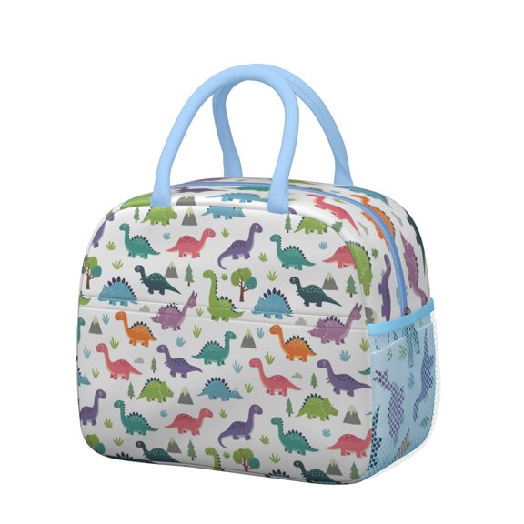 Womens Colorful Dinosaur and Nature Pattern Lunch Box for Work,Insulated Lunch Bag for Women,Loncheras Para Mujer,Leakproof Adult Lunch Bag for Work,Beach,Travel,Picnic,Camping