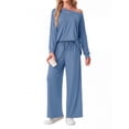 thumbnail image 4 of MINTREUS Women's Pajama Set Long Sleeve Sleepwear Set Soft Two Piece Matching Set with Pockets, 4 of 6