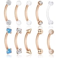 thumbnail image 4 of 16G Eyebrow Lip Belly Button Rings Rook Earrings Daith Helix Piercings Barbell Body Jewelry, 4 of 7