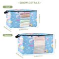 thumbnail image 3 of WOBOGO Pattern Featuring Cute Baby Seahorses Clothes Storage 2Pack Foldable Thick Fabric Blanket Organizer Bag with Handle 24.8×16.93×16.17in, 3 of 7