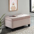 thumbnail image 2 of Modern Velvet Storage Ottoman in Blush Pink, 2 of 7