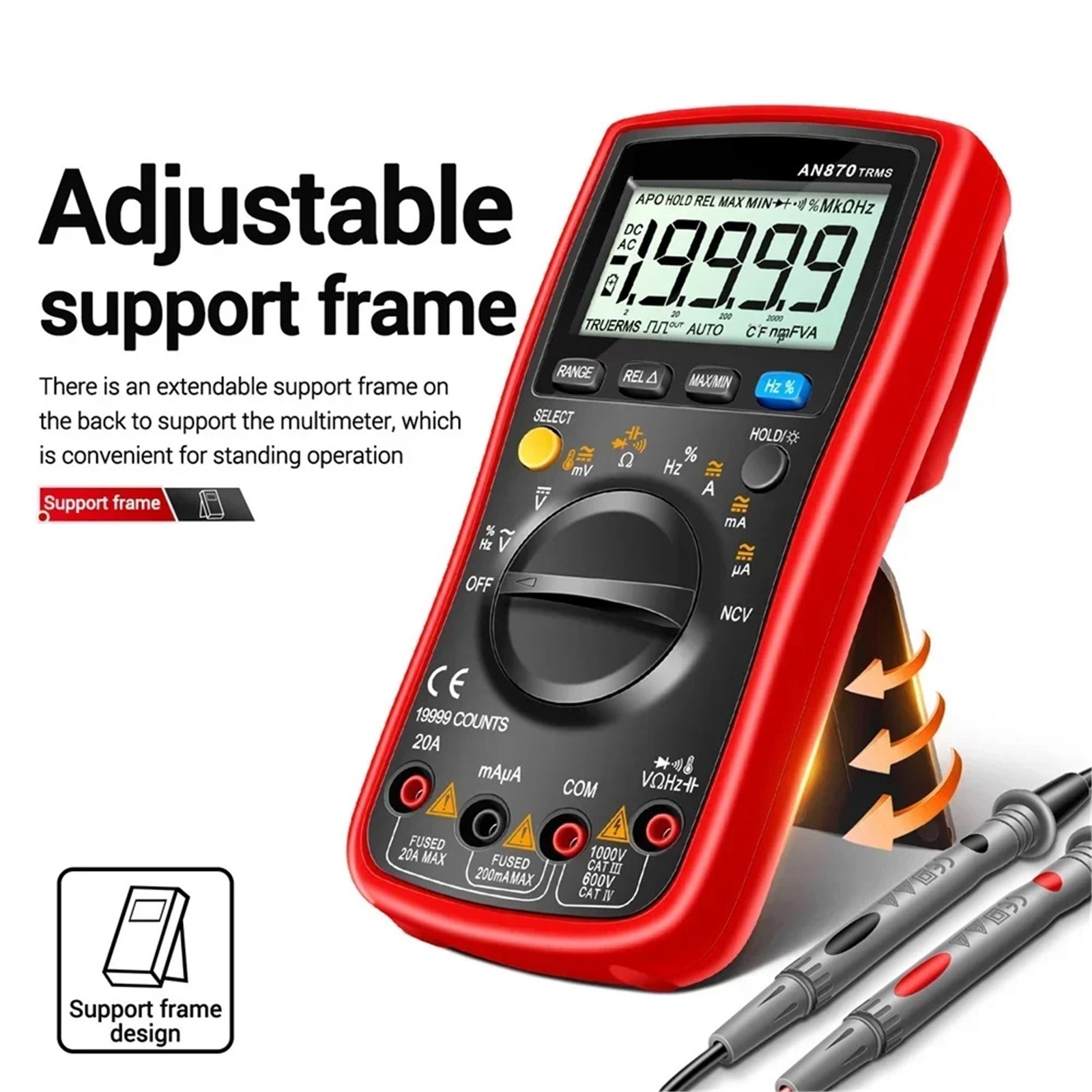 Rms Multimeters AC/DC Current Meter Voltimetro Digital Multimeter 19999 Counts True Profesional Voltage Tester ,Battery Test