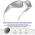 thumbnail image 2 of Gafas de sol Wrap Around Street Fashion para mujeres y hombres, gafas deportivas de moda, protector solar moderno y personalizado, 2 of 5
