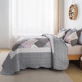 thumbnail image 3 of Set de ropa de cama con edredón HoneiLife ligero de microfibra Twin gris, 3 of 8
