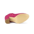 thumbnail image 3 of Unique Bargains Women's Ruffle Block Heel Ankle Boots HotPink (Size 7), 3 of 8