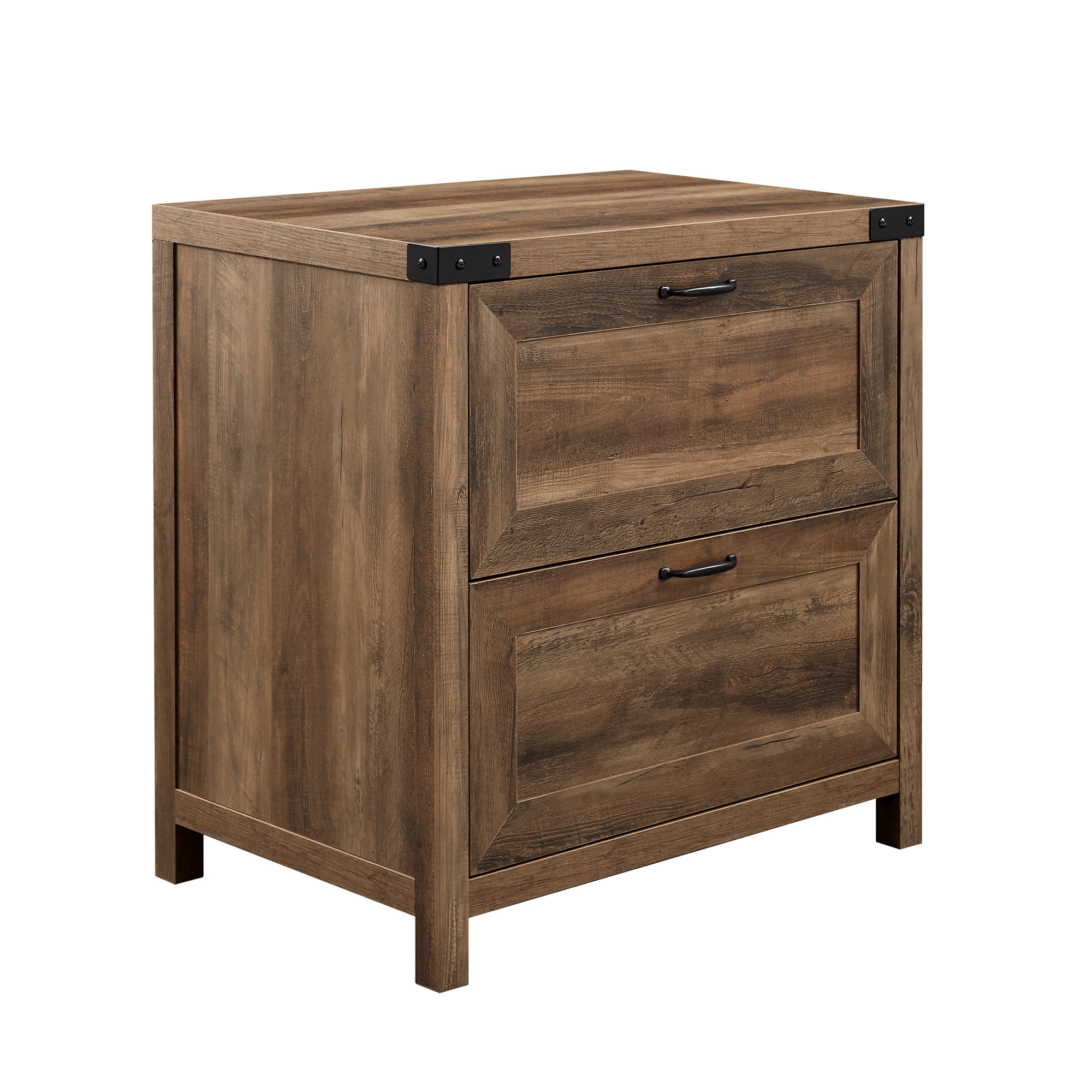 Walker Edison Farmhouse 2-Drawer File Cabinet, White Oak