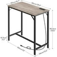 thumbnail image 3 of Bar Table with Charging Station, Rectangular Pub Table, High Top Coffee Table, Counter Bar Height Table, Narrow Long Dining Table,  Greige, 3 of 18