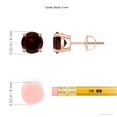 thumbnail image 2 of Angara Boucles d'Oreilles Grenat Naturel - Ensemble Panier Rond 2 Clous Grenat en Or Rose 14K pour Femmes, 2 of 9