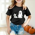 thumbnail image 2 of HCNTES Toddler Baby Girls Boys Halloween Shirts Ghost Pumpkin Graphic T-Shirt Kids Spooky Season Short Sleeve Tee Tops(10-11 Years,O122-Black), 2 of 5