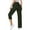 Green, variant on Womens Black Cargo Pants | 100% Polyester, Lightweight, Wrinkle Resistant, Elastic Waist, Multi-Pockets,Size L