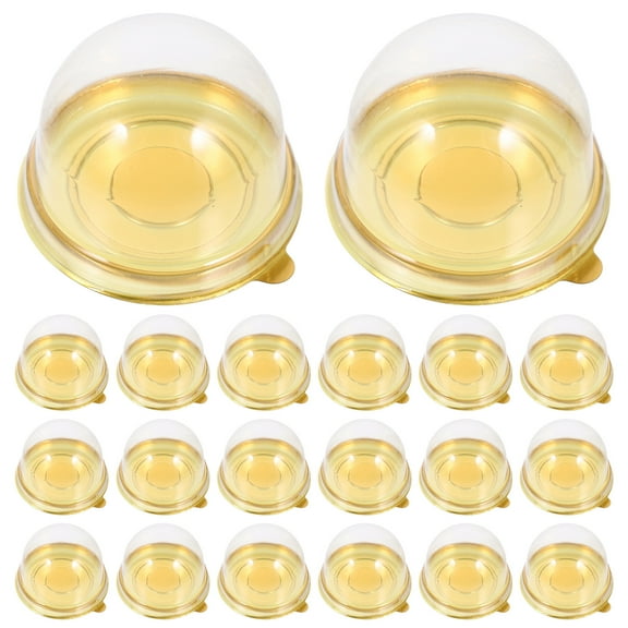 Masteelf Golden Dome Containers with Lid for Home Made of PP Perfect for Mini Cakes and Pastries 50pcs
