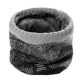 thumbnail image 2 of Naierhg Winter Scarf Winter Scarf Unisex Knitting Fleece Thicken Contrast Color Keep Warm Gradient Anti-pilling Casual Ring Scarf for Cycling Grey, 2 of 7