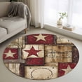 thumbnail image 2 of Texas Star Farm Round Rug 4ft Area Rug Washable Soft Non-Slip 4' Circle Low Pile Rugs Country Wood Grain Vintage Western Carpet for Bedroom Living Room Entryway Home Office Dining Room, 2 of 8