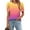 Yellow, variant on Womens Tops Plus Size Puff Short Sleeve Blouse Trendy Gradient Color Shirt Crew Neck Pullover Summer Tops Tshirts