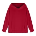 thumbnail image 5 of Splozh Girls Oversized Sweatshirt Hoodies for Teen Girls Trendy Preppy Tween Girls Hooded Sweatshirt Long Sleeve Shirts Cute Clothes with Pocket,Red,5-6 Years, 5 of 8