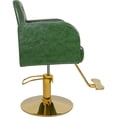 thumbnail image 4 of Silla Sillon Premium Barberia Estetica 360° Neumatica Verde, 4 of 7