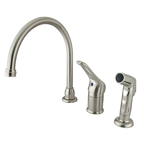 Kingston Brass Wyndham Single Loop Handle Kitchen Faucet with Non-Metallic Side Sprayer