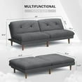Flamaker Futon Sofa Bed Fabric Couch Adjustable Sleeper Sofa Bed for