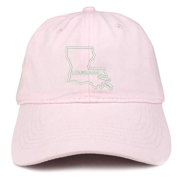 Trendy Apparel Shop Louisiana Text State Outline State Embroidered Cotton Dad Hat- Black