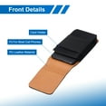 thumbnail image 3 of Phone Belt Holder Case for 6.3-6.5" Cell Phones, Extra Large Vertical Grain Leather Phone Belt Pouch, Black, 3 of 6