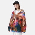 thumbnail image 3 of Yiaed Oil Paintings of Elephants Print Sun Shirts UPF 50+ Protection Hoodie Rash Guard Shirt UV Shirt Long Sleeve Fishing Outdoor Lightweightase-Medium, 3 of 5