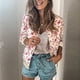 thumbnail image 4 of Chaquetas para mujer Damas Casual O Cuello Retro Floral Cremallera Chaqueta Casual Abrigo Prendas de abrigo Odeerbi ODB-3, 4 of 7