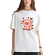 thumbnail image 1 of Playera Blanca Camiseta Unisex Puerquito Rosa Corazones, 1 of 4